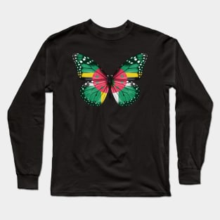 Dominican Flag  Butterfly - Gift for Dominican From Dominica Long Sleeve T-Shirt